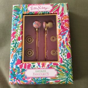 LILLY PULITZER Ear Buds ‘Spot Ya’, NIB